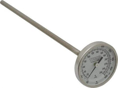 Wika - 9 Inch Long Stem, 2 Inch Dial Diameter, Stainless Steel, Back Connected Bi-Metal Thermometer - 10 to 260°C, 1% Accuracy - Eagle Tool & Supply