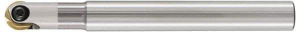 LMT - 3/8" Cut Diam, 1.97" Max Depth of Cut, 3/8" Shank Diam, 5.91" OAL, Indexable Ball Nose End Mill - 1.97" Head Length, Straight Shank, EBG-R-NC Toolholder, WPB 0375, WPR 0375 Insert - Eagle Tool & Supply
