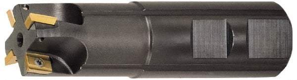 LMT - 1-1/4" Cut Diam, 0.413" Max Depth of Cut, 1" Shank Diam, 3-1/2" OAL, Indexable Square Shoulder End Mill - ADHX 1103, ADKX 1103, ADMX 1103 Inserts, Weldon Shank, Series Univex - Eagle Tool & Supply