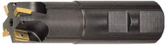 LMT - 1-1/4" Cut Diam, 0.413" Max Depth of Cut, 1" Shank Diam, 3-1/2" OAL, Indexable Square Shoulder End Mill - ADHX 1103, ADKX 1103, ADMX 1103 Inserts, Weldon Shank, Series Univex - Eagle Tool & Supply