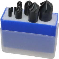 M.A. Ford - 8 Piece, 1/8 to 1" Head Diam, 90° Included Angle, Single End Countersink Set - Eagle Tool & Supply