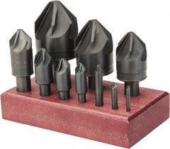 M.A. Ford - 10 Piece, 1/8 to 1-1/2" Head Diam, 82° Included Angle, Countersink Set - Eagle Tool & Supply