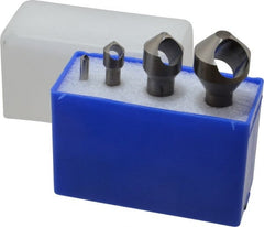 M.A. Ford - 4 Piece, 3/16 to 1-1/8" Head Diam, 90° Included Angle, Single End Countersink Set - Eagle Tool & Supply