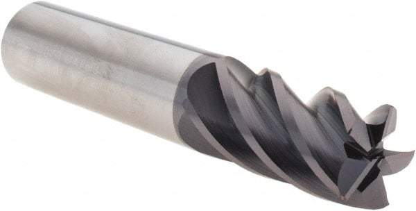 M.A. Ford - 3/4", 5 Flute, Single End, Solid Carbide, 0.015" Corner Radius End Mill - 4" OAL, 38° Helix, Right Hand Flute, 1-1/2" LOC, Right Hand Cut - Eagle Tool & Supply