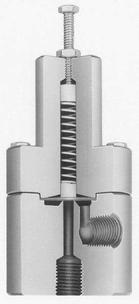 Plast-O-Matic - 1-1/2" Inlet, Diaphragm Relief Valve - 100 Max psi, PVC - Eagle Tool & Supply