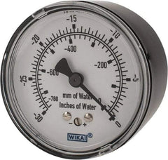Wika - 2-1/2" Dial, 1/4 Thread, 0-30/0-760 Scale Range, Pressure Gauge - Center Back Connection Mount, Accurate to 1.5% of Scale - Eagle Tool & Supply
