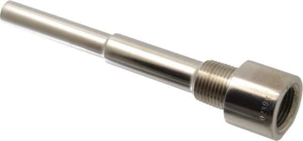 Alloy Engineering - 6 Inch Overall Length, 1/2 Inch Thread, 316 Stainless Steel Standard Thermowell - 4-1/2 Inch Insertion Length - Eagle Tool & Supply