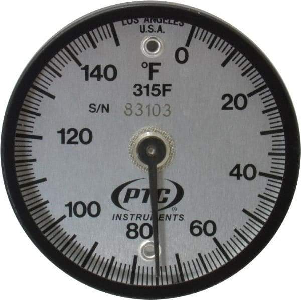 PTC Instruments - 150°F, 2 Inch Dial Diameter, Dual Magnet Mount Thermometer - 1° Division Graduation - Eagle Tool & Supply