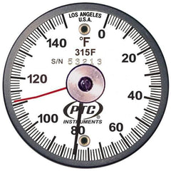 PTC Instruments - 150°F, 2 Inch Dial Diameter, Dual Magnet Mount Thermometer - 1° Division Graduation - Eagle Tool & Supply