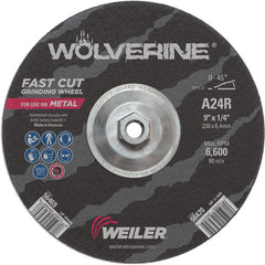 Vortec Pro 9″ × 1/4″ Type 27 Grinding Wheel, A24R, 5/8″-11 UNC Nut - Eagle Tool & Supply