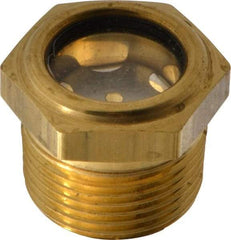 LDI Industries - 3/4" Sight Diam, 3/4" Thread, 1" OAL, Low Pressure Pipe Thread Lube Sight with Reflector Sight Glass & Flow Sight - 1-1/8" Head, 10 Max psi, 3/4-14 Thread - Eagle Tool & Supply