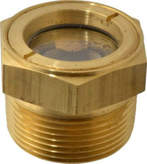 LDI Industries - 1-1/8" Sight Diam, 1-1/4" Thread, 1.44" OAL, Low Pressure Pipe Thread Lube Sight with Reflector Sight Glass & Flow Sight - 1-3/4" Head, 5 Max psi, 1-1/4 to 11-1/2 Thread - Eagle Tool & Supply