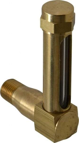 LDI Industries - 1-7/8 Inch Long Sight, 1/4 Inch Thread Size, Buna-N Seal Long Elbow, Vented Oil-Level Indicators and Gauge - 2-7/8 Inch Length to Center of Base - Eagle Tool & Supply