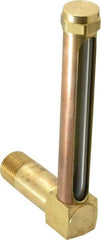 LDI Industries - 4-1/4 Inch Long Sight, 1/2 Inch Thread Size, Buna-N Seal Long Elbow, Vented Oil-Level Indicators and Gauge - 5-7/16 Inch Length to Center of Base - Eagle Tool & Supply