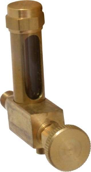 LDI Industries - 1-3/8 Inch Long Sight, 1/8 Inch Thread Size, Buna-N Seal Short Elbow With Drain, Vented Oil-Level Indicators and Gauge - 2-3/8 Inch Length to Center of Base - Eagle Tool & Supply