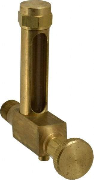 LDI Industries - 1-7/8 Inch Long Sight, 1/4 Inch Thread Size, Buna-N Seal Short Elbow With Drain, Vented Oil-Level Indicators and Gauge - 2-7/8 Inch Length to Center of Base - Eagle Tool & Supply