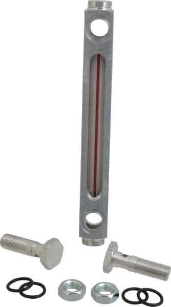 LDI Industries - 1/2-20 Thread, 4-1/2 Inch Sight Length, Closed Circuit Liquid Level Sight Gauge - 6 Inch Length to Center of Base, 7-5/8 Inch Overall Length, Buna-N Seal - Eagle Tool & Supply