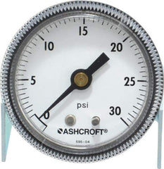 Ashcroft - 2" Dial, 1/4 Thread, 0-30 Scale Range, Pressure Gauge - Center Back Connection Mount - Eagle Tool & Supply