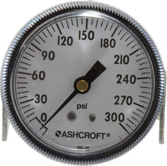 Ashcroft - 2-1/2" Dial, 1/4 Thread, 0-300 Scale Range, Pressure Gauge - Center Back Connection Mount - Eagle Tool & Supply