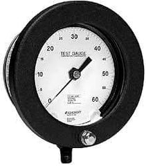 Ashcroft - 6" Dial, 1/4 Thread, 0-5,000 Scale Range, Pressure Gauge - Lower Connection Mount, Accurate to 0.25% of Scale - Eagle Tool & Supply