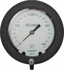 Ashcroft - 6" Dial, 1/4 Thread, 0-400 Scale Range, Pressure Gauge - Lower Connection Mount, Accurate to 0.25% of Scale - Eagle Tool & Supply