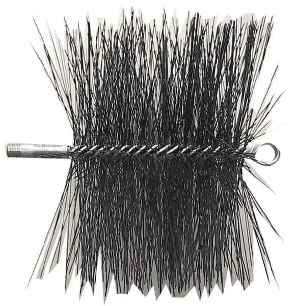 Schaefer Brush - 8" Square, Dense Steel Wire Chimney Brush - 1/4" NPSM Male Connection - Eagle Tool & Supply