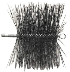 Schaefer Brush - 10" Square, Tempered Steel Wire Chimney Brush - 1/4" NPSM Male Connection - Eagle Tool & Supply