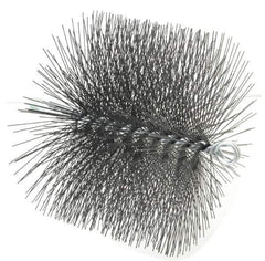 Schaefer Brush - 8" Diam Round, Tempered Steel Wire Chimney Brush - 1/4" NPSM Male Connection - Eagle Tool & Supply