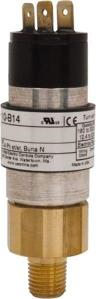 United Electric Controls - 8,000 Max psi, Compact Cylindral Pressure Switch - 1/4 Thread - Eagle Tool & Supply