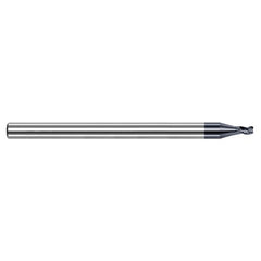Dovetail Cutters - 0.0550″ Cutter Diameter × 0.0150″ (1/64″) Radius × 0.0650″ Length of Cut Carbide O-Ring Slotting End Mill, 3 Flutes, AlTiN Coated - Exact Industrial Supply