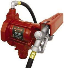 Tuthill - 20 GPM, 3/4" Hose Diam, AC Tank Pump with Manual Nozzle - 1-1/4" Inlet, 3/4" Outlet, 115 Volts, 12' Hose Length, 1/3 hp - Eagle Tool & Supply