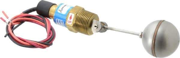 Thomas Products Ltd. - 1" Thread, 900 Max psi, 300°F Max, Liquid Level Side Mounted Float Switches - Brass Stem - Eagle Tool & Supply