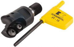 Kennametal - 25.4mm Cutting Diam, 1" Max Depth of Cut, Modular Connection Indexable Copy End Mill - 2 Inserts, RDHX 12T3M0S Insert, KDM Toolholder - Eagle Tool & Supply