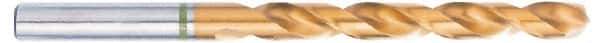 Accupro - 13/32", 130° Point, Spiral Flute, Vanadium High Speed Steel Taper Length Drill Bit - TiN Finish, 121mm Flute Length, 184mm OAL - Eagle Tool & Supply