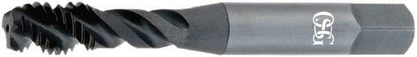 OSG - M12x1.50 Metric Fine 3 Flute Modified Bottoming Spiral Flute Tap - Vanadium High Speed Steel, Bright Finish, 3-3/8" OAL, Right Hand Flute, Right Hand Thread, D6 - Eagle Tool & Supply