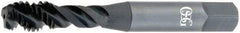 OSG - M12x1.50 Metric Fine 3 Flute Modified Bottoming Spiral Flute Tap - Vanadium High Speed Steel, Bright Finish, 3-3/8" OAL, Right Hand Flute, Right Hand Thread, D6 - Eagle Tool & Supply