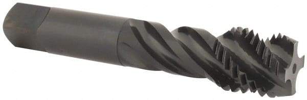 OSG - M24x3.00 Metric Coarse 4 Flute 6H Modified Bottoming Spiral Flute Tap - Vanadium High Speed Steel, Oxide Finish, 4-29/32" OAL, Right Hand Flute, Right Hand Thread, D8 - Eagle Tool & Supply
