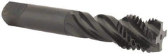 OSG - M24x3.00 Metric Coarse 4 Flute 6H Modified Bottoming Spiral Flute Tap - Vanadium High Speed Steel, Oxide Finish, 4-29/32" OAL, Right Hand Flute, Right Hand Thread, D8 - Eagle Tool & Supply