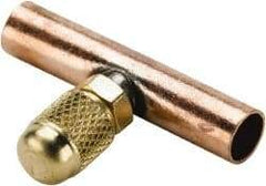 Parker - 500 Max psi, 1/2 Tube OD, Solder Tee Access Valve - Brass - Eagle Tool & Supply