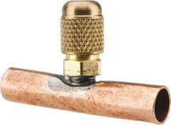 Parker - 500 Max psi, 3/8 Tube OD, Solder Tee Access Valve - Brass - Eagle Tool & Supply