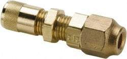 Parker - 500 Max psi, 1/4 Tube OD, Bulkhead Union Access Valve - Brass - Eagle Tool & Supply