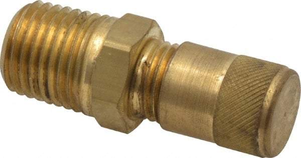 Parker - 1/4-18 Male Pipe, 500 Max psi, 1/4 Tube OD, Male Connector Access Valve - Brass - Eagle Tool & Supply