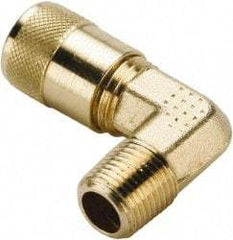 Parker - 1/8-27 Male Pipe, 500 Max psi, 1/4" Tube OD, Forged Male Elbow Access Valve - Brass - Eagle Tool & Supply