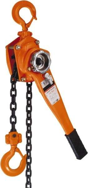 Value Collection - 3,000 Lb Lifting Capacity, Lever Hoist - Made from Chain, 55 Lb Avg Pull to Lift Rated Load - Eagle Tool & Supply