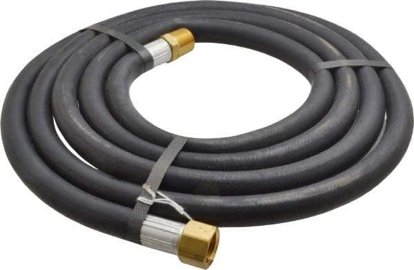 Alliance Hose & Rubber - 1/2" ID x 27/32" OD 10' Long Multipurpose Air Hose - MNPT x FNPT(Swivel) Ends, 200 Working psi, -40 to 190°F, 1/2" Fitting, Black - Eagle Tool & Supply