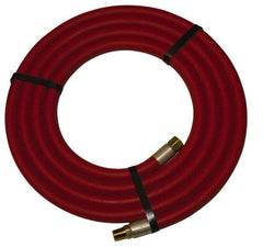 Alliance Hose & Rubber - 1" ID x 1-25/64" OD 10' Long Multipurpose Air Hose - MNPT x FNPT(Swivel) Ends, 300 Working psi, -40 to 190°F, 1" Fitting, Red - Eagle Tool & Supply