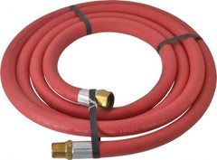 Alliance Hose & Rubber - 1/2" ID x 27/32" OD 10' Long Multipurpose Air Hose - MNPT x FNPT(Swivel) Ends, 300 Working psi, -40 to 190°F, 1/2" Fitting, Red - Eagle Tool & Supply