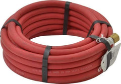 Alliance Hose & Rubber - 1/4" ID x 1/2" OD 25' Long Multipurpose Air Hose - MNPT x FNPT(Swivel) Ends, 200 Working psi, -40 to 190°F, 1/4" Fitting, Red - Eagle Tool & Supply