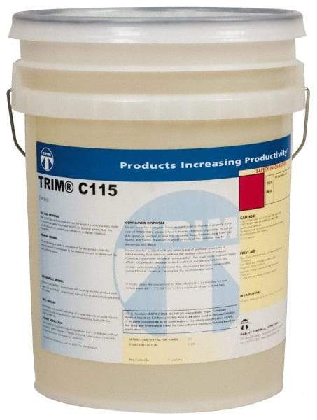 Master Fluid Solutions - Trim C115, 5 Gal Pail Grinding Fluid - Synthetic, For Machining - Eagle Tool & Supply