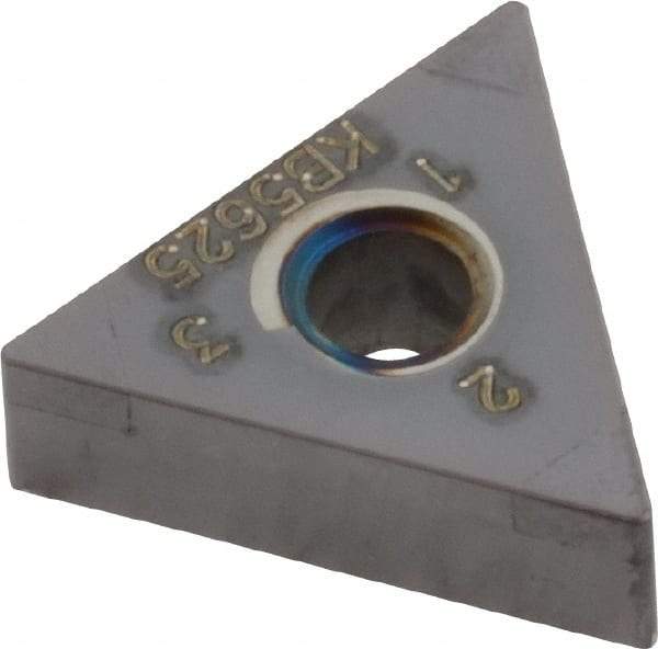 Kennametal - TNGA331 S0425 Grade KB5625 PCBN Turning Insert - TiAlN Finish, 60° Triangle, 3/8" Inscr Circle, 3/16" Thick, 1/64" Corner Radius - Eagle Tool & Supply